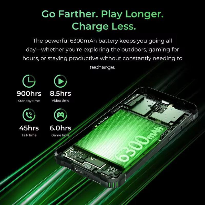 Oukitel G5 4 Go/64 Go Vert Rugged - batterie