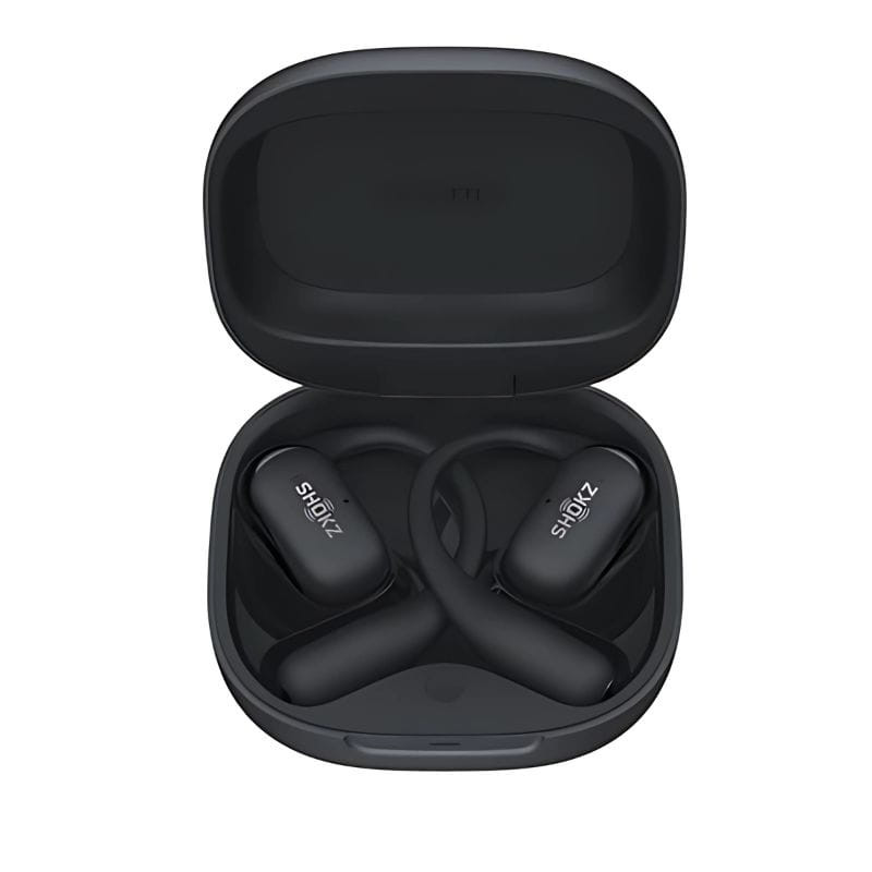 SHOKZ OpenFit 2+ Negro - Auriculares Inalámbricos Bluetooth, imagen en el estuche de carga
