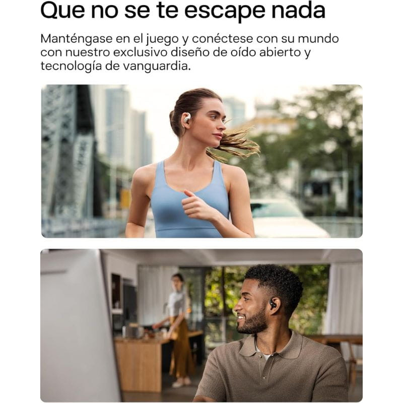 SHOKZ OpenFit 2 Beige– Auriculares Bluetooth, con cancelación de ruido