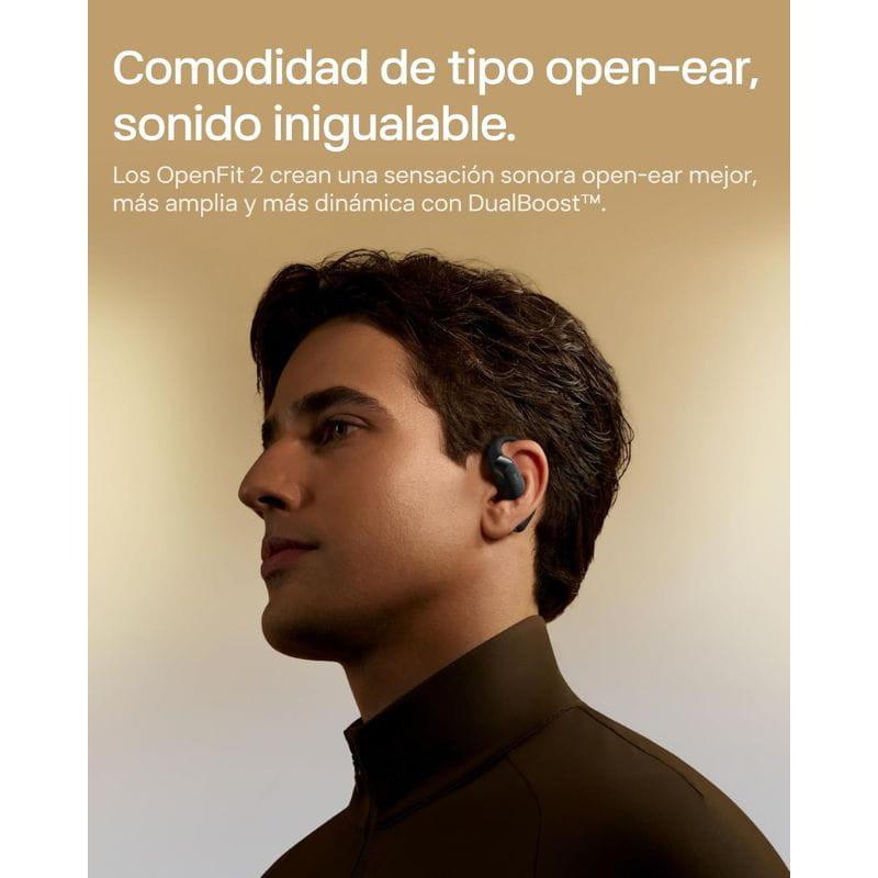 SHOKZ OpenFit 2 Negro– Auriculares Inalámbricos Bluetooth, comodidad