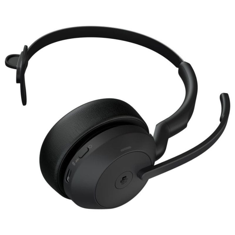 Jabra Evolve2 55 Noir - Casque Bluetooth mono, vue latérale