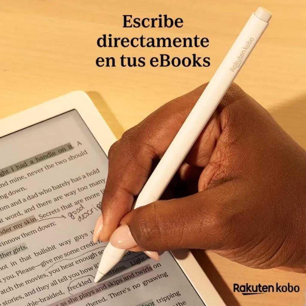 Rakuten Kobo Stylus 2 Branco: caneta digital elegante com ponta fina, corpo ergonómico e carregamento USB-C para escrever e anotar com precisão em eBooks