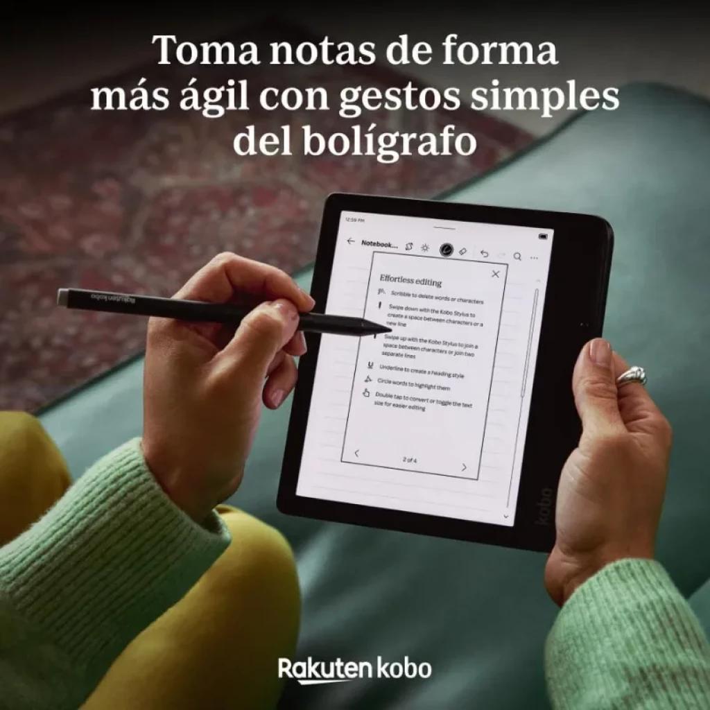Rakuten Kobo Stylus 2 Branco com ponta fina e botão lateral, corpo ergonómico, ideal para tomar notas em eBooks; compatível com USB-C para carregamento rápido