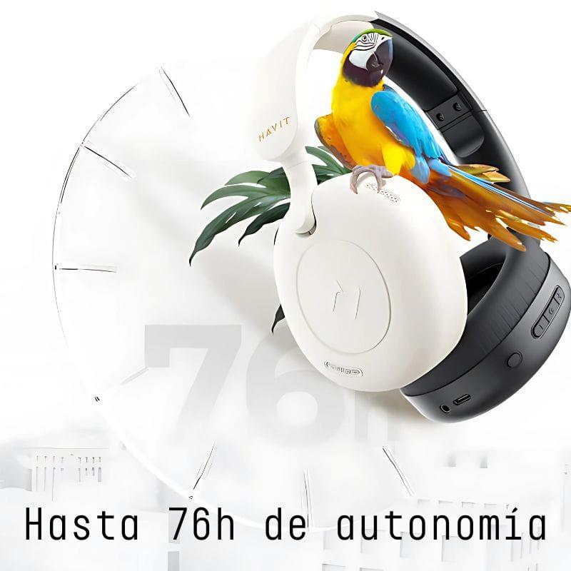 Havit H655BT Bege - Auscultadores Bluetooth com até 736 horas de autonomia