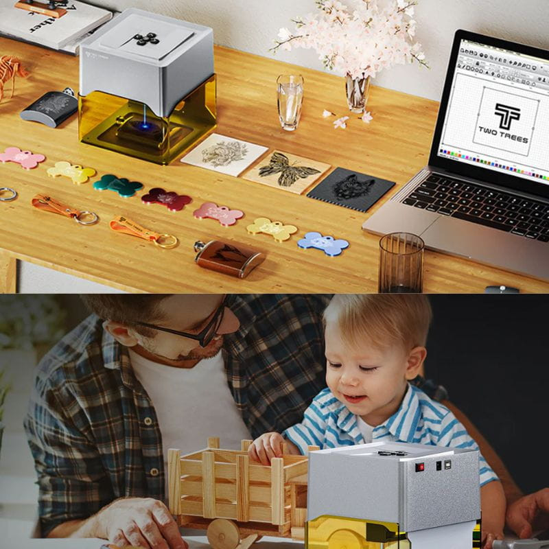Twotrees TS1 Mini - Gravador a laser para criar brinquedos, porta-chaves, etc.