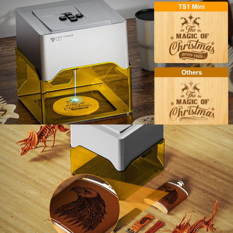 Twotrees TS1 Mini - Gravador a laser, imagem a gravar.