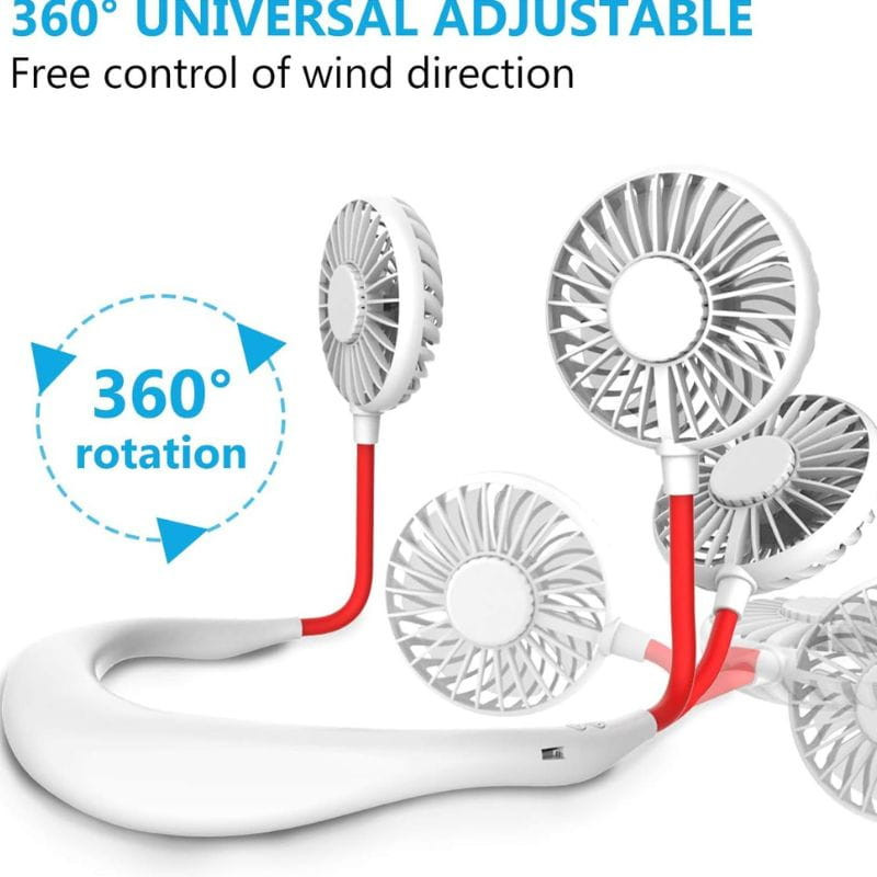 Ventilador de Cuello con Aromaterapia y Luces Blanco, rotación 360º