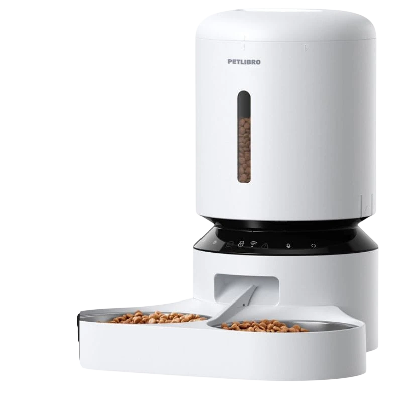 Petlibro Granary Comedero automático con doble recipiente, wifi, 5L Blanco