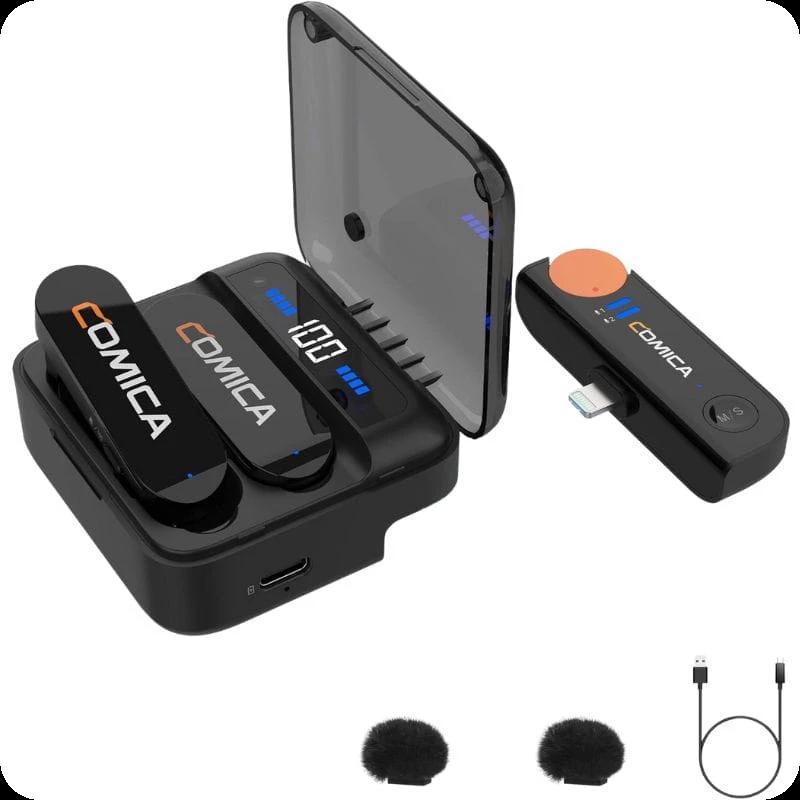 COMICA Vimo S-MI Micrófono Lavalier Inalámbrico con Cancelación de Sonido (Lightning) Negro
