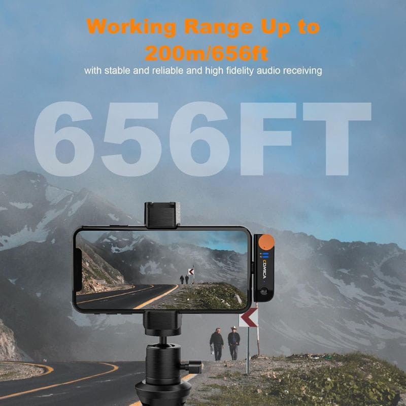 COMICA Vimo S-MI Micrófono Lavalier Inalámbrico con Cancelación de Sonido (Lightning) Negro, alcance