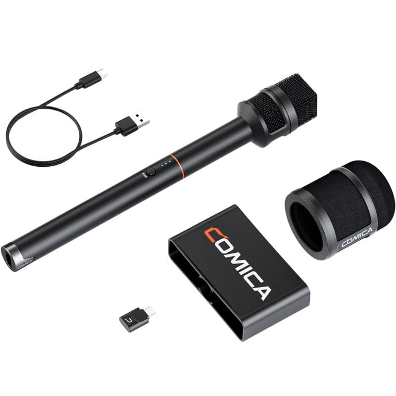COMICA Revo S Micrófono Inalámbrico de mano para entrevistas USB-C, imagen tumbado