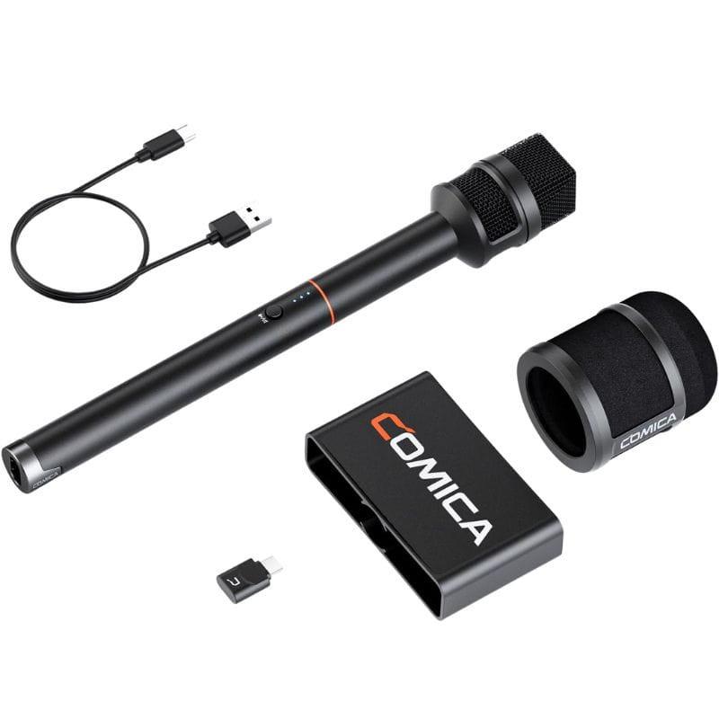COMICA Revo S Micrófono Inalámbrico de mano para entrevistas USB-C, imagen tumbado