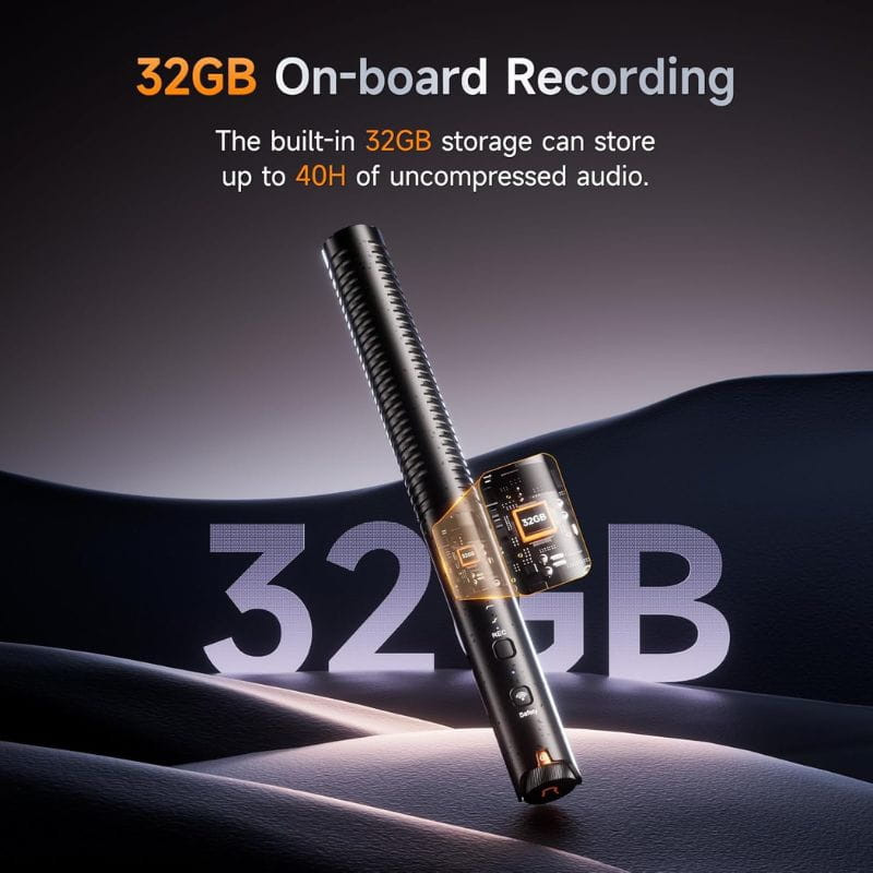 COMICA VM40 Microfone sem fio com 32 GB de gravação integrada e flutuante, características de armazenamento