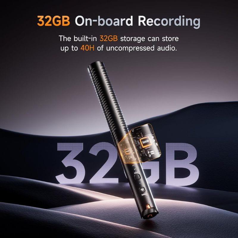 COMICA VM40 Microfone sem fio com 32 GB de gravação integrada e flutuante, características de armazenamento