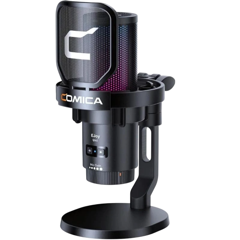COMICA EJoy Uni Pro(D) Micrófono Inalámbrico de Condensador Cardioide RGB Negro