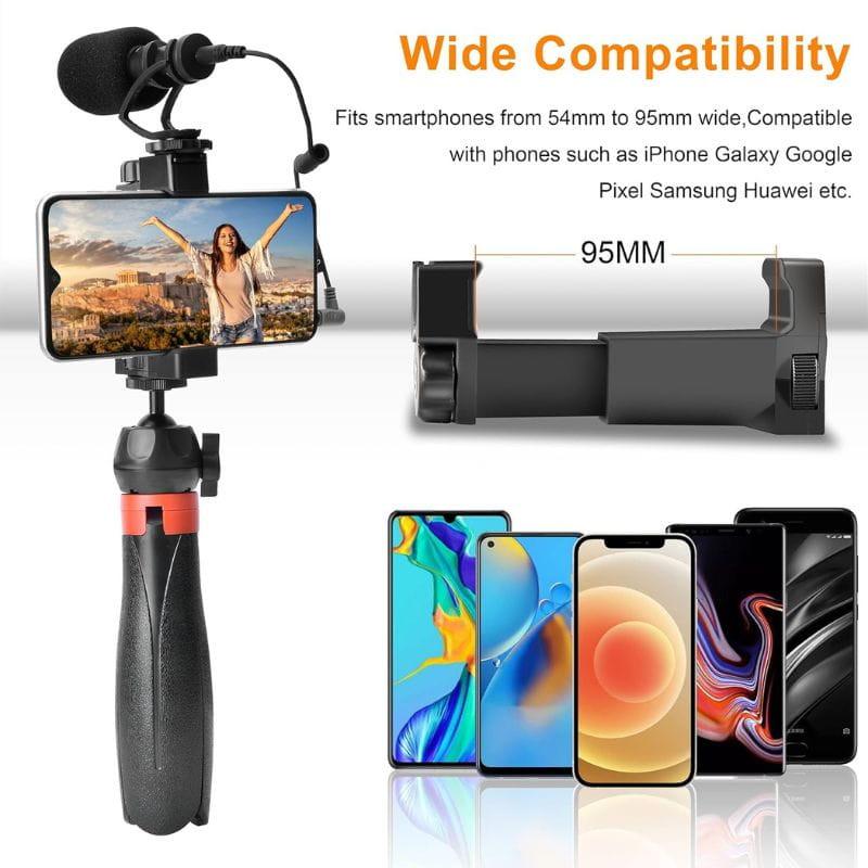 COMICA VM10-K2 PRO Trépied avec microphone - Kit vidéo pour smartphones, compatibilité