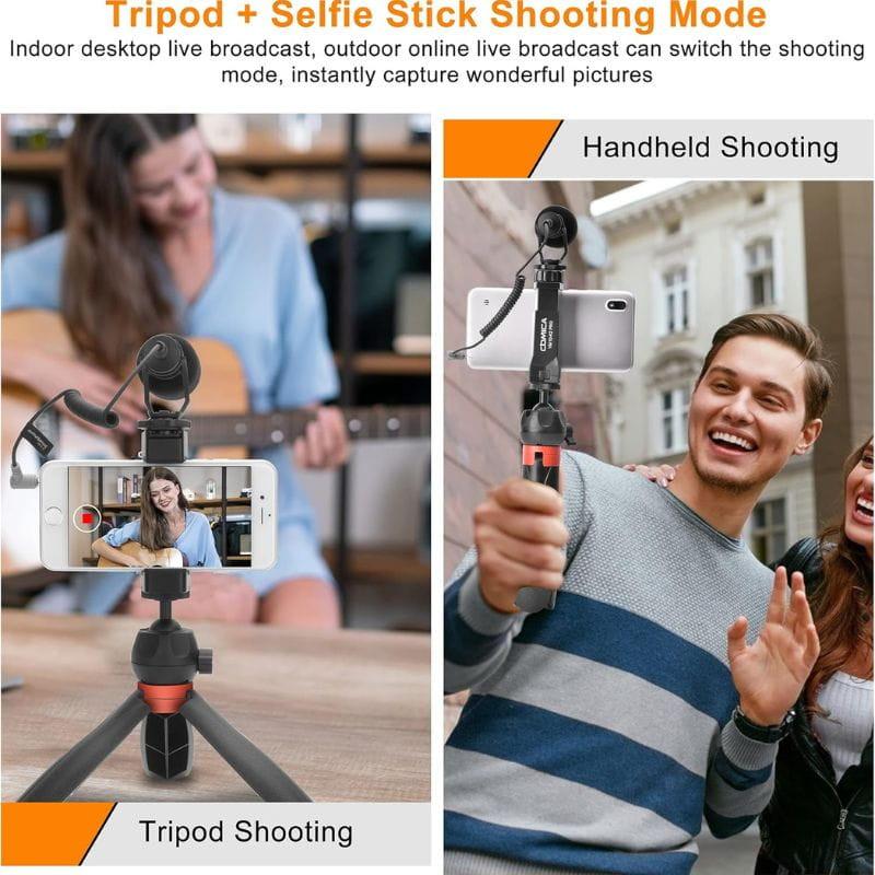 COMICA VM10-K2 PRO Trépied avec microphone - Kit vidéo pour smartphones, caractéristiques du trépied
