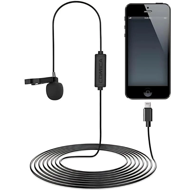 COMICA Micrófono Lavalier para Smartphone Lightning 4.5 m