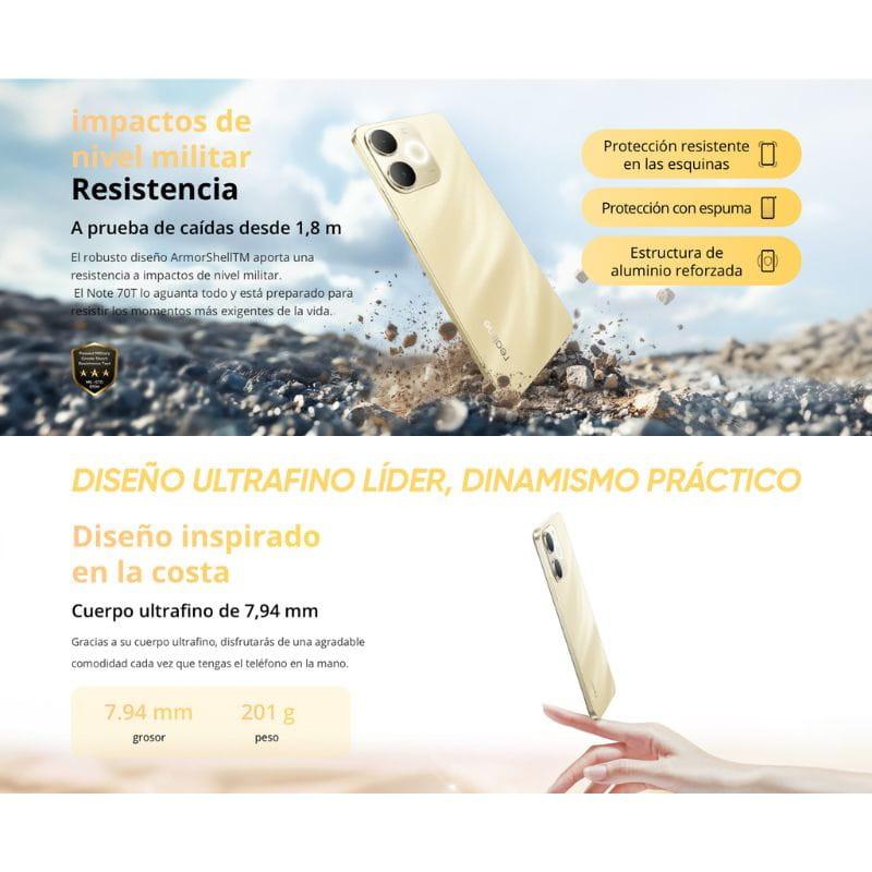 Realme Note 70T 4GB/128GB Negro, diseño