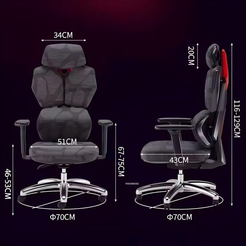 Silla Gaming Ergonómica Crato Gris, medidas
