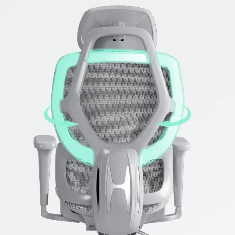 Powerbasic Pinhel - Silla de Oficina Ergonómica Gris, detalles del respaldo