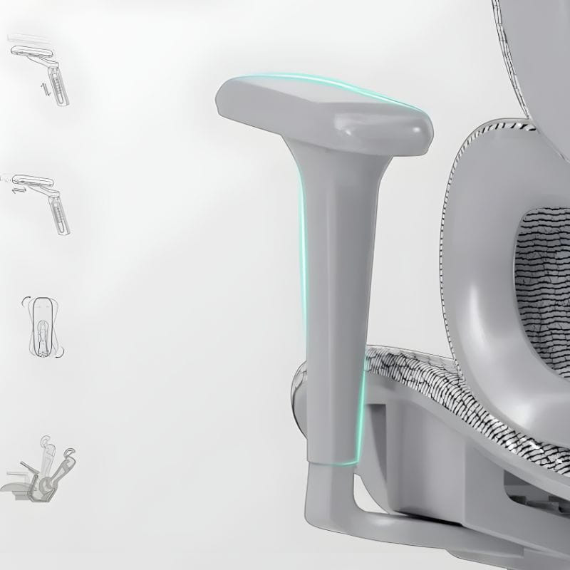 Powerbasic Pinhel - Silla de Oficina Ergonómica Gris, detalles del apoyabrazos