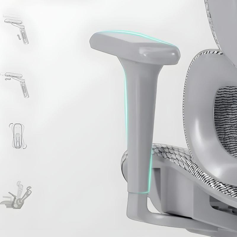 Powerbasic Pinhel - Silla de Oficina Ergonómica Gris, detalles del apoyabrazos