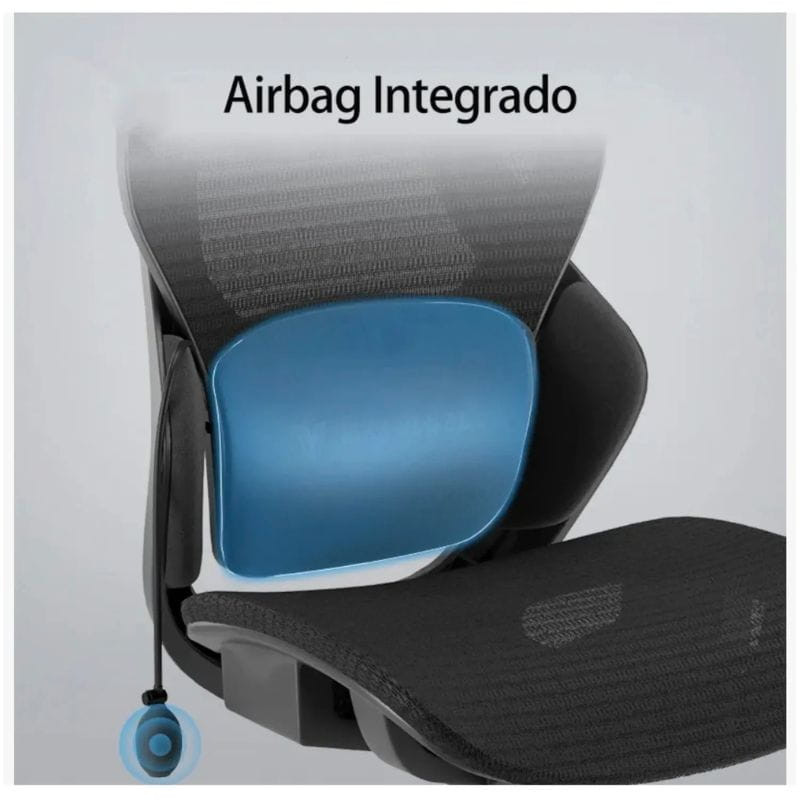 Silla de Oficina Ergonómica Amarante Negro, apoyo lumbar