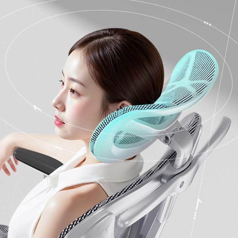 Powerbasic Silla de Oficina Ergonómica Beja Gris, imagen del reposacabezas