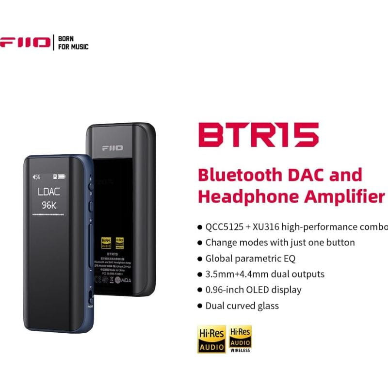 Fiio BTR15 Amplificador/DAC - Negro, bluetooth