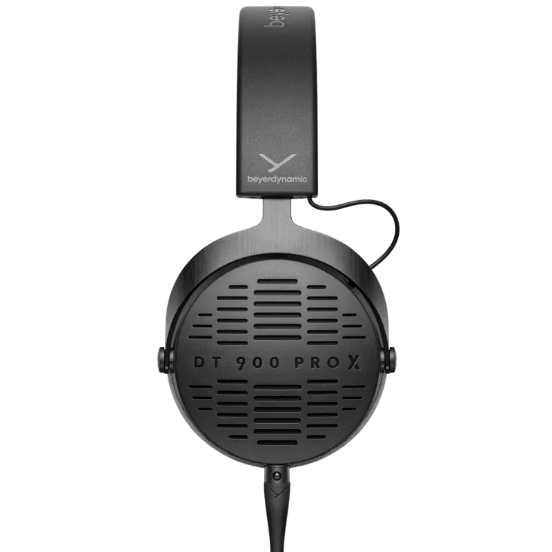 Casque Beyerdynamic DT 900 Pro X 48 Ω noir, arceau rembourré, coques ouvertes grillagées, câble détachable, design studio/scène robuste et élégant