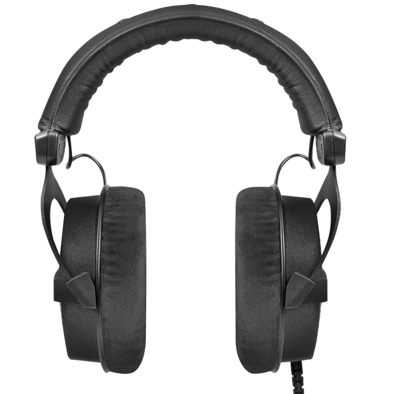 Beyerdynamic DT 990 PRO 80 Ω Black Edition, casque studio filaire noir mat avec arceau rembourré, larges coussinets velours et coques ouvertes robustes