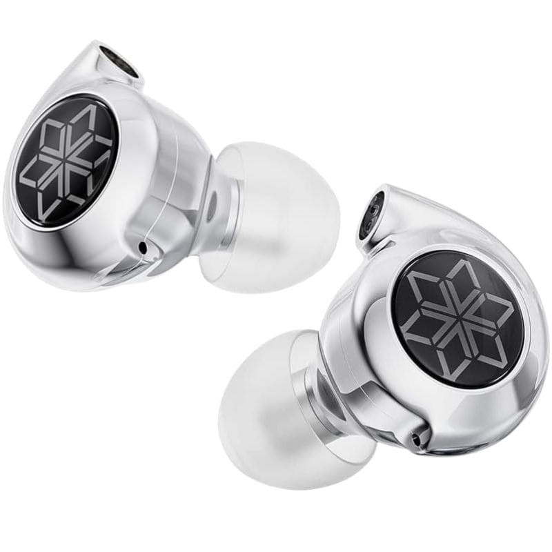 FiiO FD11 Plata - Auriculares Hi-Res con cuerpo metálico pulido, boquilla curvada tipo flauta acústica en C y cable trenzado; detalle y menos resonancias.