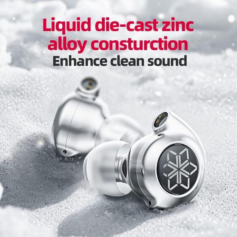 FiiO FD11 Plata - Auriculares Hi-Res: driver dinámico de doble cavidad con bobina roja y cámara metálica, diseño para graves rápidos y detallados.