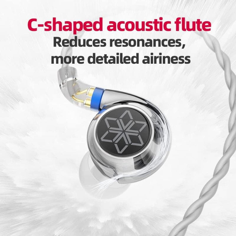 FiiO FD11 Plata - Auriculares Hi-Res: diafragma de 10 mm con base de carbono, borde dorado y bobina roja expuesta para sonido de alta gama.