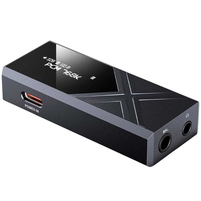 FiiO KA17 Amplificador/ DAC portátil Negro, imagen de los conectores laterales