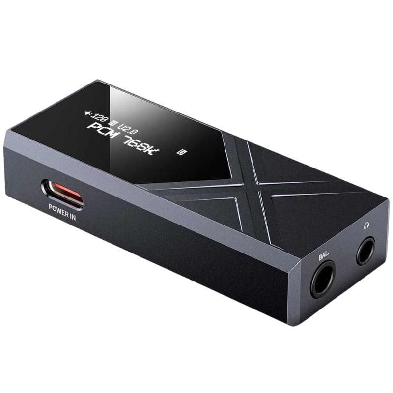 FiiO KA17 Amplificador/ DAC portátil Negro, imagen de los conectores laterales