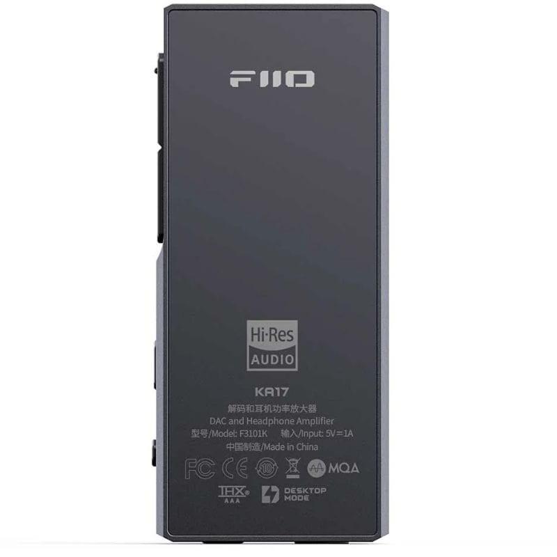 FiiO KA17 Amplificador/ DAC portátil Negro, imagen trasera