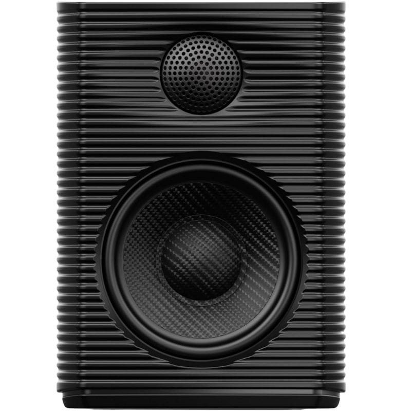 FiiO SP3 80W Negro - Altavoces Activos con controles de volumen y graves, entradas RCA y 3.5 mm, selector RGB, panel trasero ranurado y diseño compacto