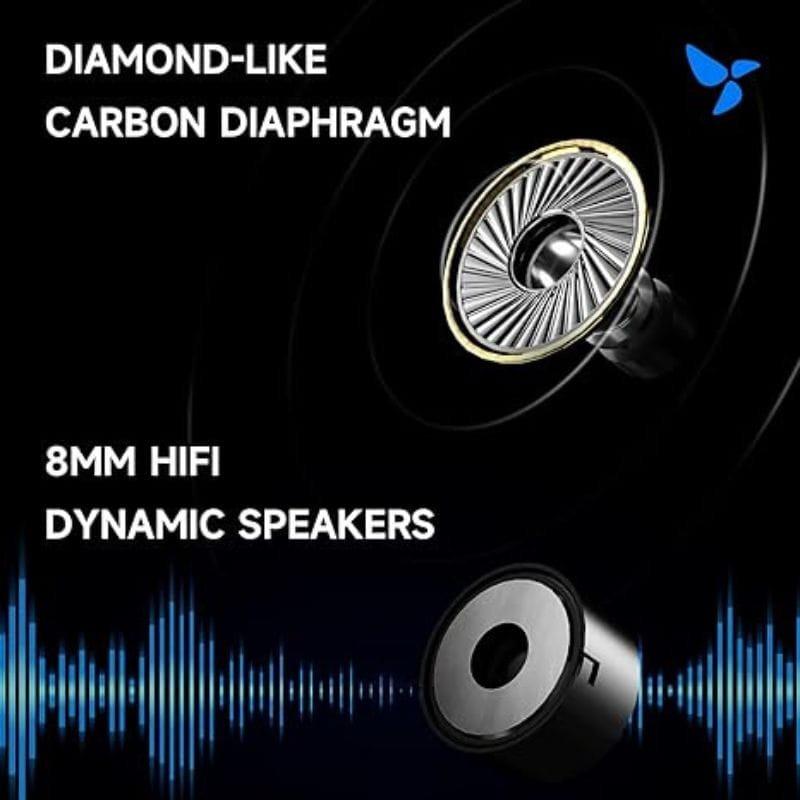 HiBy Digital XOE Écouteurs filaires Noir avec embout silicone, coque noire brillante et câble droit, design acoustique précis pour un son clair.