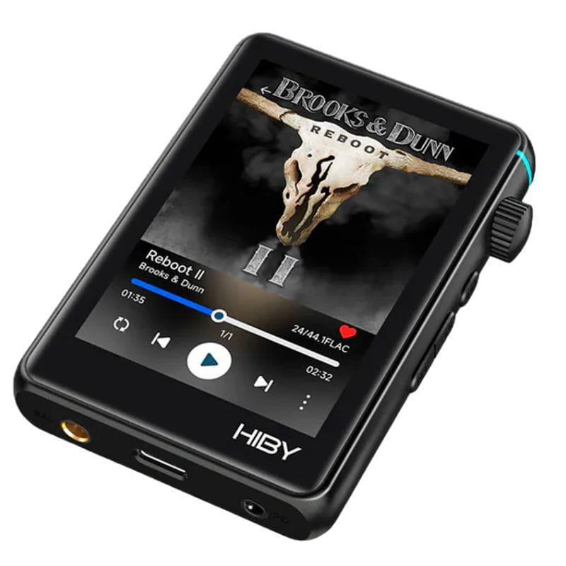 Hiby R3 II 2025 Noir, lecteur audio Hi‑Res compact: écran couleur, molette latérale, prise casque 3,5 mm et port USB‑C, finition noire mate élégante.