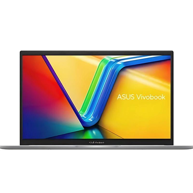 Portátil ASUS Vivobook 15 plateado con pantalla 15.6 Full HD, biseles finos y teclado QWERTY español, diseño delgado y acabado minimalista