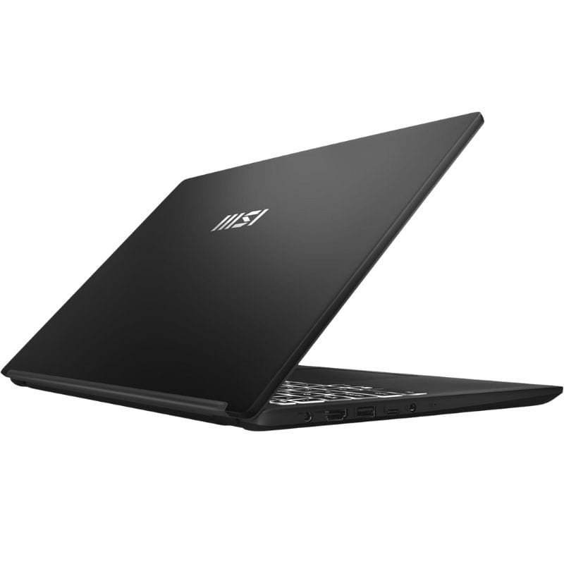 Ordinateur portable MSI Modern 15 B7M-440XES AMD Ryzen 7 7730U/16 Go/512 Go SSD/15,6 pouces, clavier QWERTY espagnol, image latérale arrière gauche