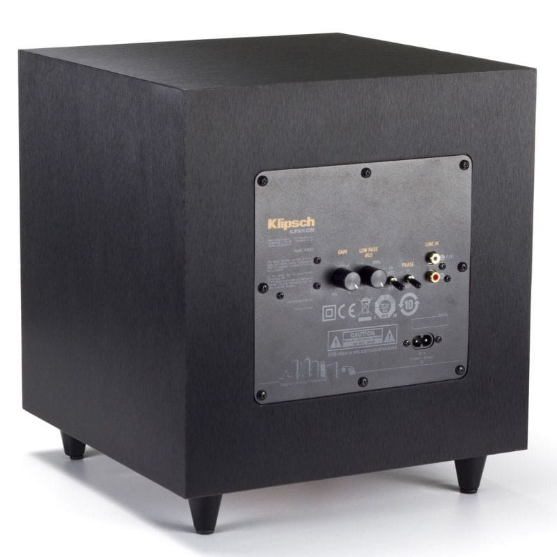 Klipsch R-8SW Subwoofer 150W Preto, imagem traseira