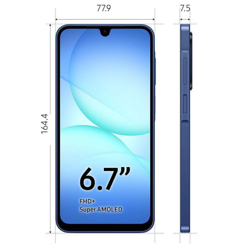 Samsung Galaxy A17 5G 8 GB/256 GB Cinzento, tamanho do ecrã