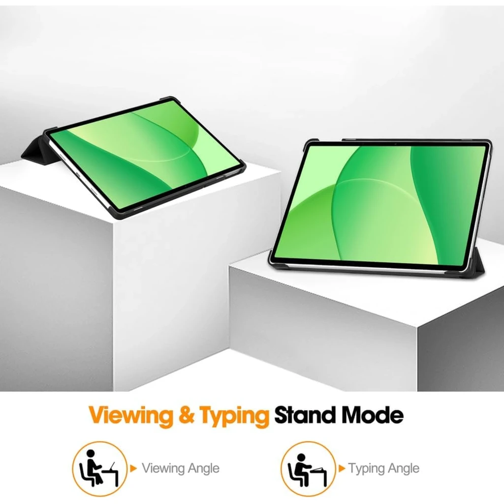 Capa Inteligente Oneplus Pad Lite / Oppo Pad SE com Suporte Preto, dobrável tipo stand para visualização e digitação, proteção fina com ajuste estável