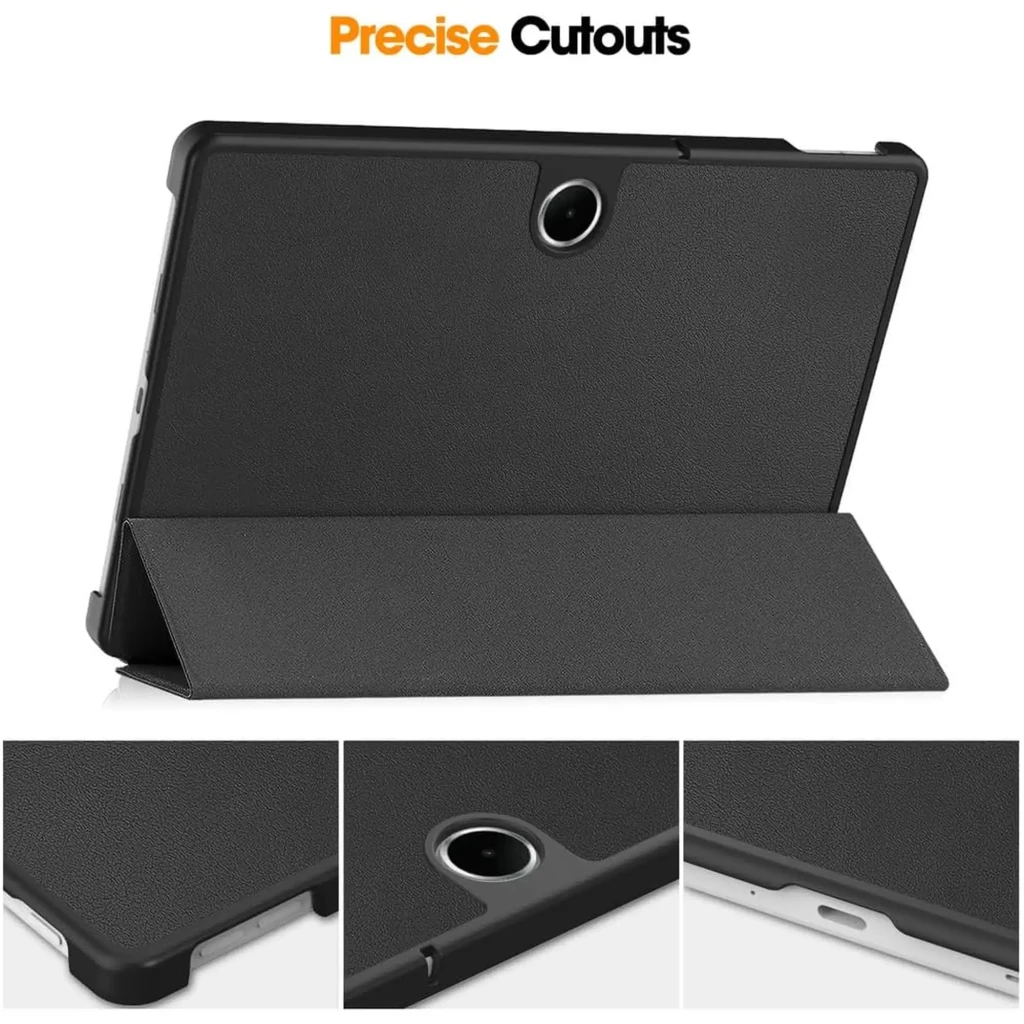 Capa Inteligente Oneplus Pad Lite / Oppo Pad SE com Suporte Preto, textura antiderrapante, recortes precisos para câmera e portas, dobra em stand horizontal