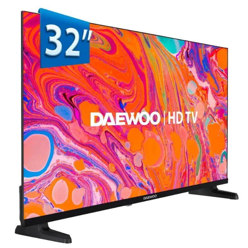 Daewoo 32" 32DM95HV HD Smart TV HDR10 Preto, imagem lateral
