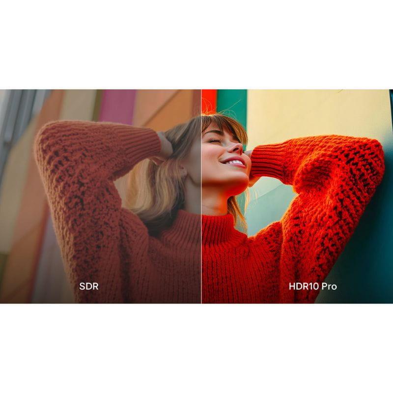 Pantalla LG 50UA75006LA 50 pulgadas 4K Ultra HD con IA y WebOS, panel LED brillante, colores vivos, contraste dividido mostrando ajuste de brillo y chatbot IA