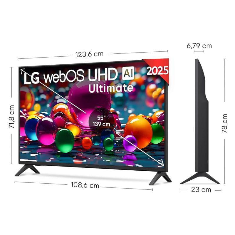 LG AI 55UA75006LA 55 4K Ultra HD LED Smart TV Negro, medidas